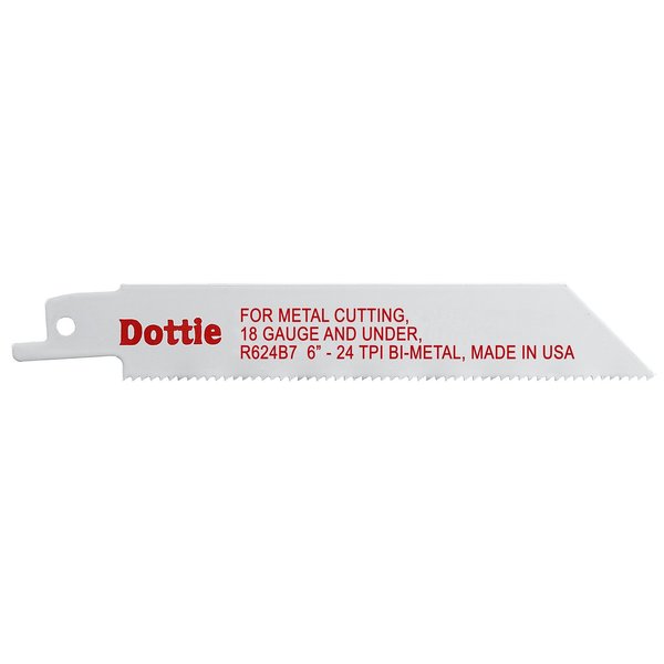 L.H. Dottie 6" L x Metal Cutting, 18 Gauge and Under Cutting Reciprocating Saw Blade R624B7